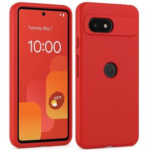 Solid Red Shockproof Phone Case for Google Pixel 8a
