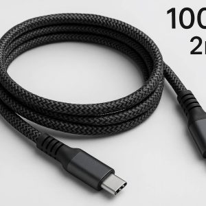 100W Type C to Type C Cable 2M Braided for Laptops Phones
