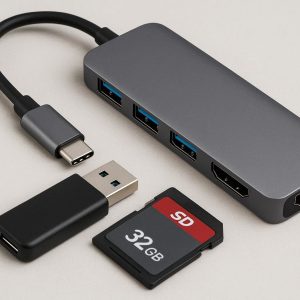 Type C Hub 4 in 1 with USB 3.0 HDMI SD Card Reader