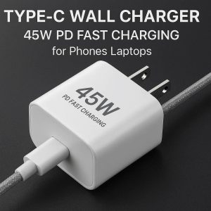 Type C Wall Charger 45W PD Fast Charging for Phones Laptops