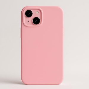 Solid Pink Silicone Phone Case for iPhone 15 Plus