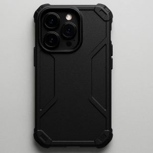 9 Solid Black Heavy Duty Phone Case for iPhone 15 Pro